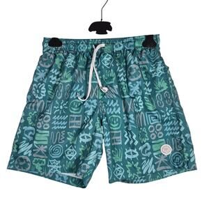 Brooklyn Cloth Kent Ave Volley Swim Trunk Green Print Mens size Medium
